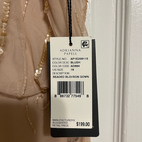 Adrianna Papell beaded Blouson tea length gown - Picture 7 of 7